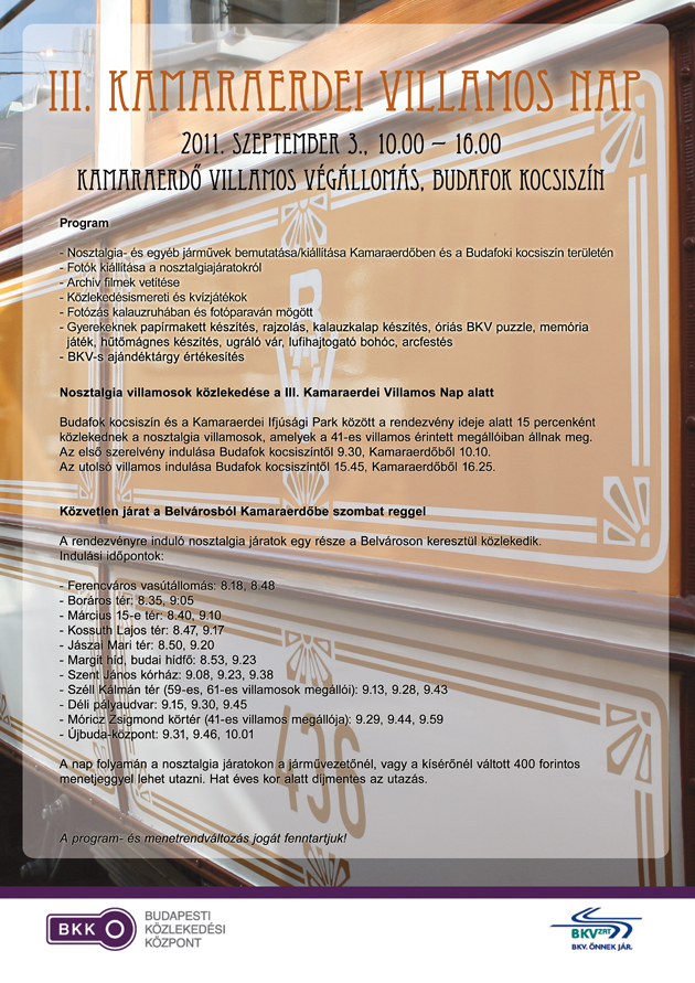 Harmadik villamosnap Kamaraerd�n